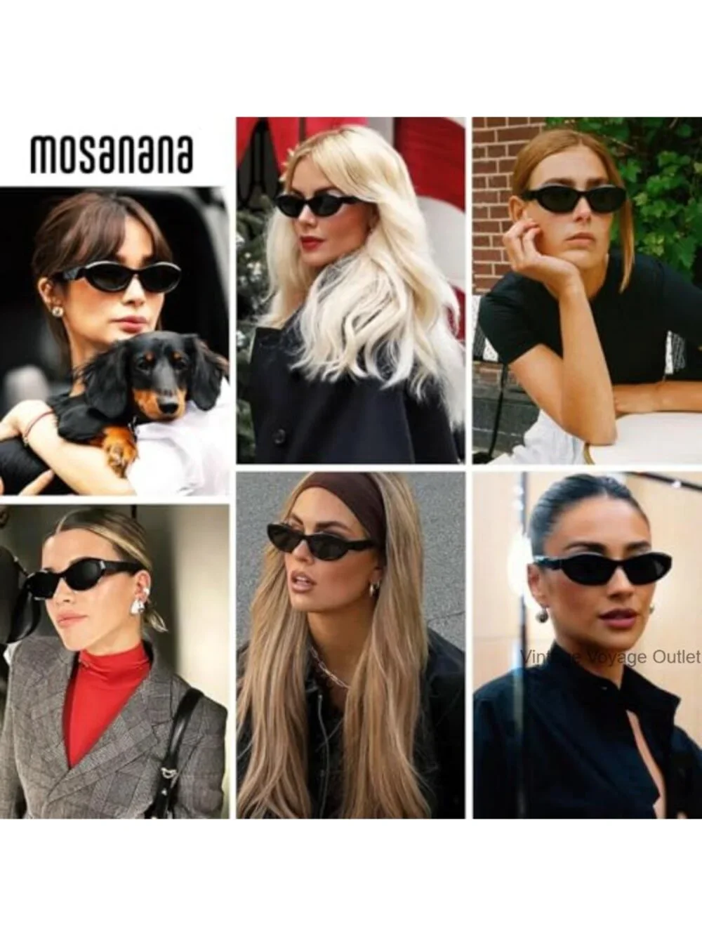 Oval Cat Eye Sunglasses for Women Retro Y2K Style UV400 Protection
